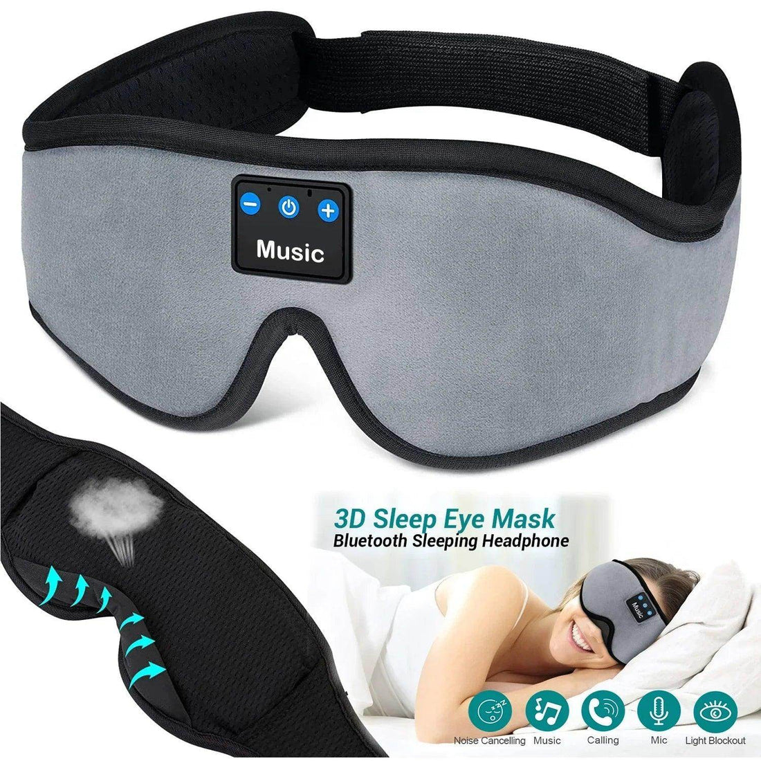 Enhance Your Sleep Experience: 3D Sleep Mask Headphones - SmartPursue™