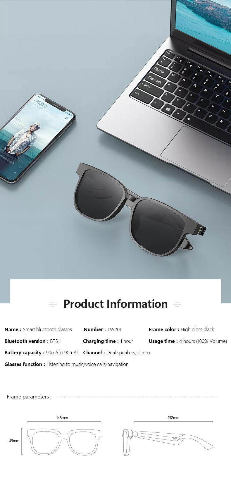 Smart Glasses Bluetooth Call Music Outdoor ar glasses - SmartPursue™