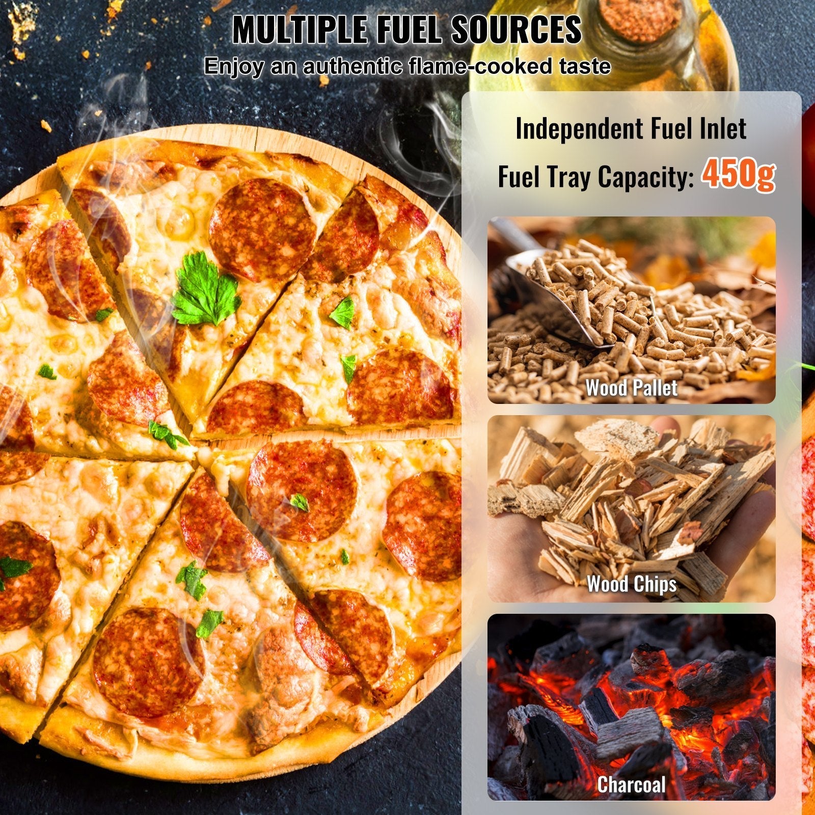 12″ Portable Outdoor Wood-Pellet Pizza Oven CJ US
