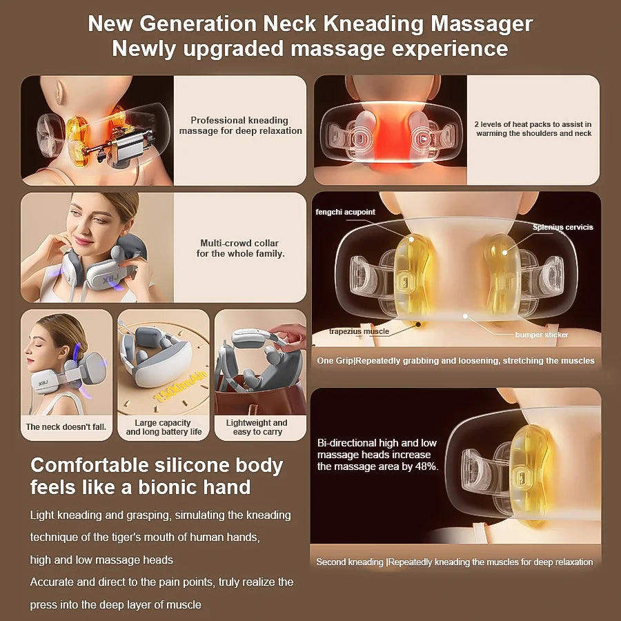 💆‍♀️ Simulated Human Finger Massage Shawl – Heated Neck and Shoulder Massager SmartPursue™