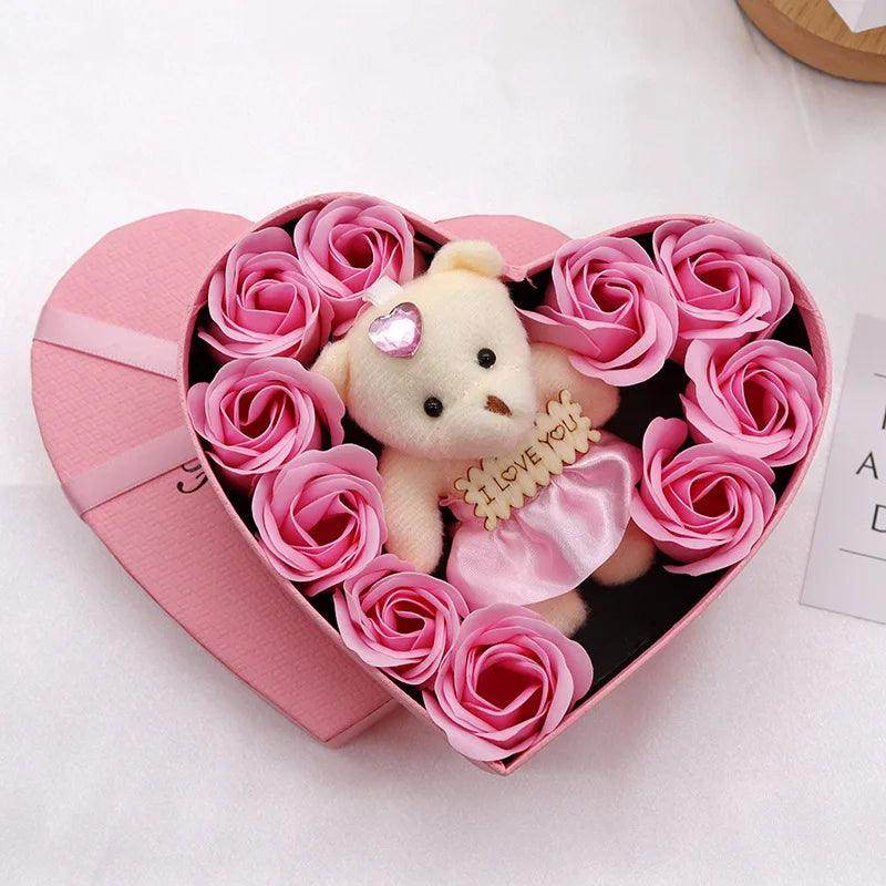 Heart-Shaped Rose Soap Flower Gift Box - SmartPursue™