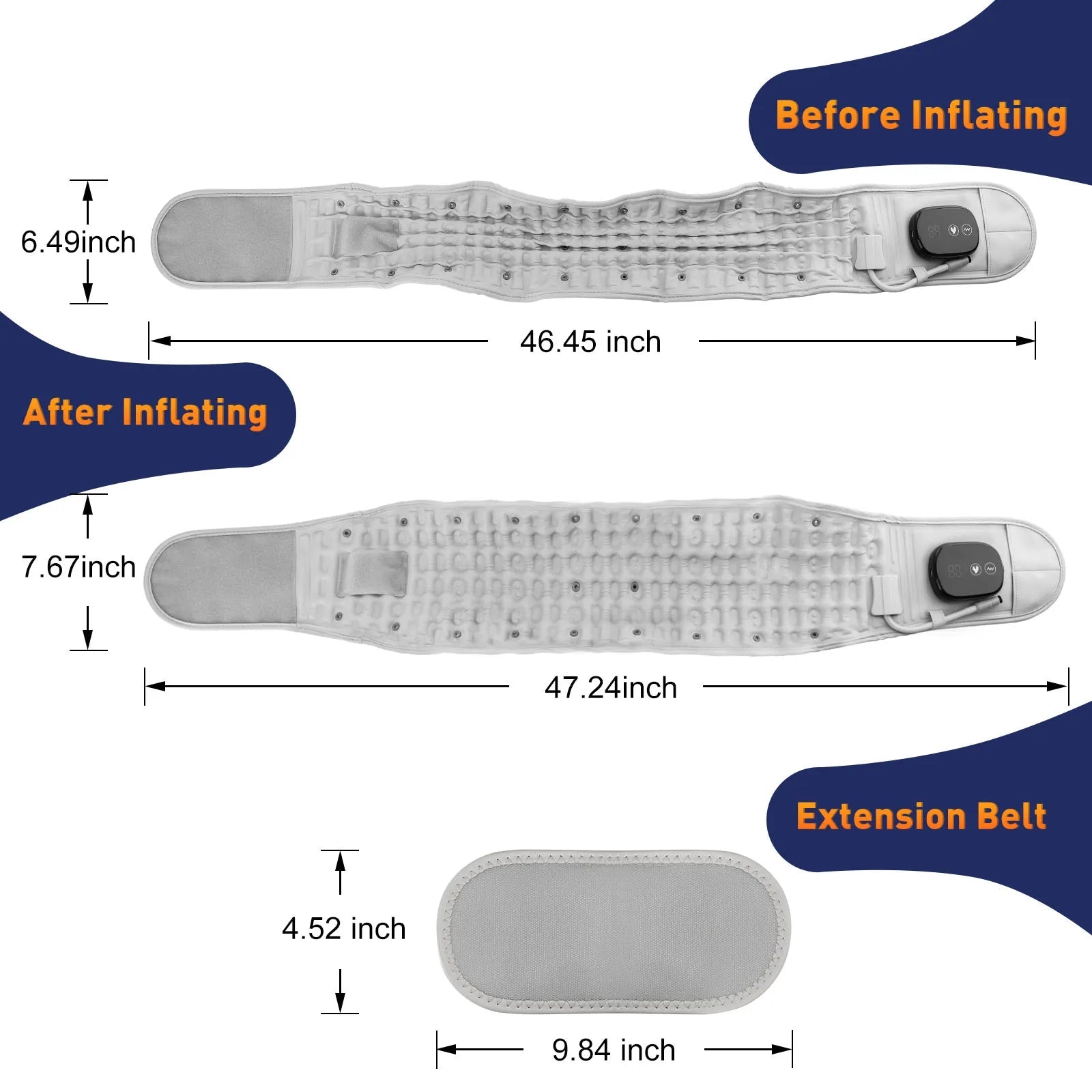 Heating Waist Massager Belts Vibration Inflatable Heated Pads Back Protector Waist Massage Relax Warmer SmartPursue™