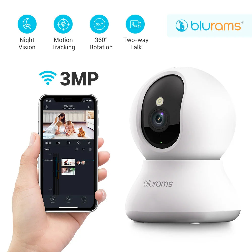 2K 360° PTZ Wi‑Fi Camera Mini Pet Cam - SmartPursue™