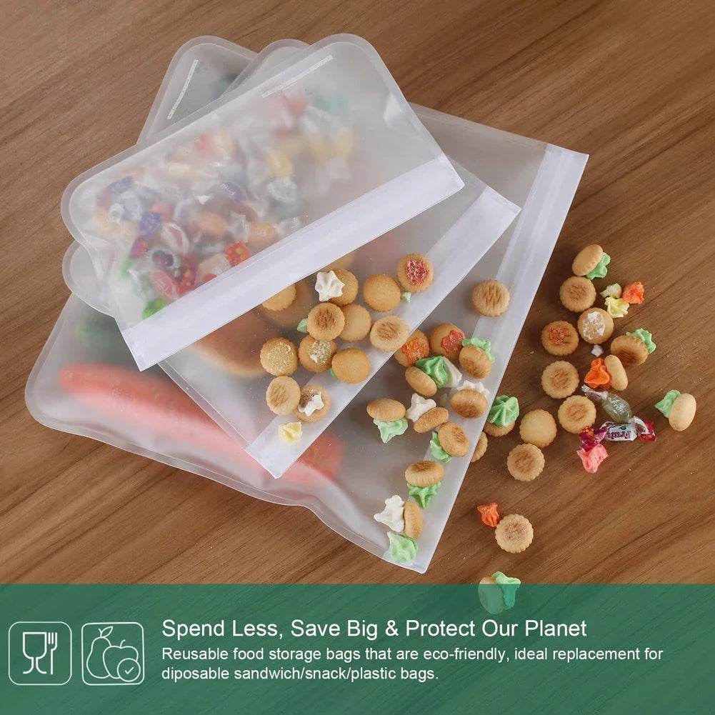 Silicone Food Storage Containers – Stand-Up Zip-Shut Bags - SmartPursue™