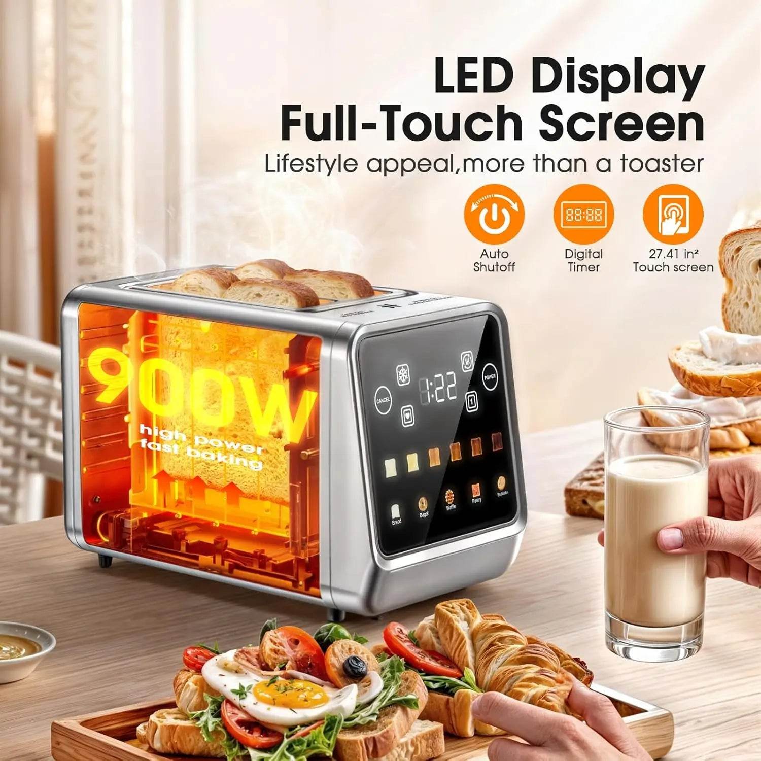 Stainless Steel Smart Digital Toaster - SmartPursue™