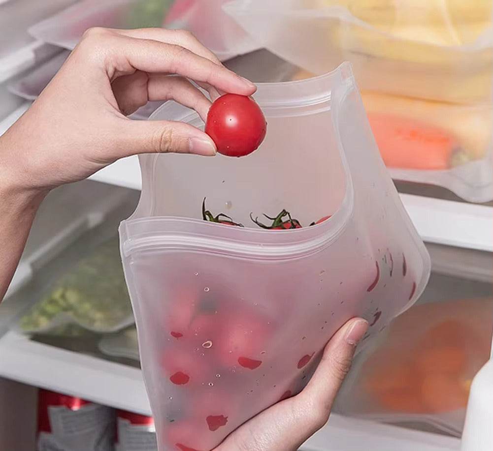 Silicone Food Storage Containers – Stand-Up Zip-Shut Bags - SmartPursue™
