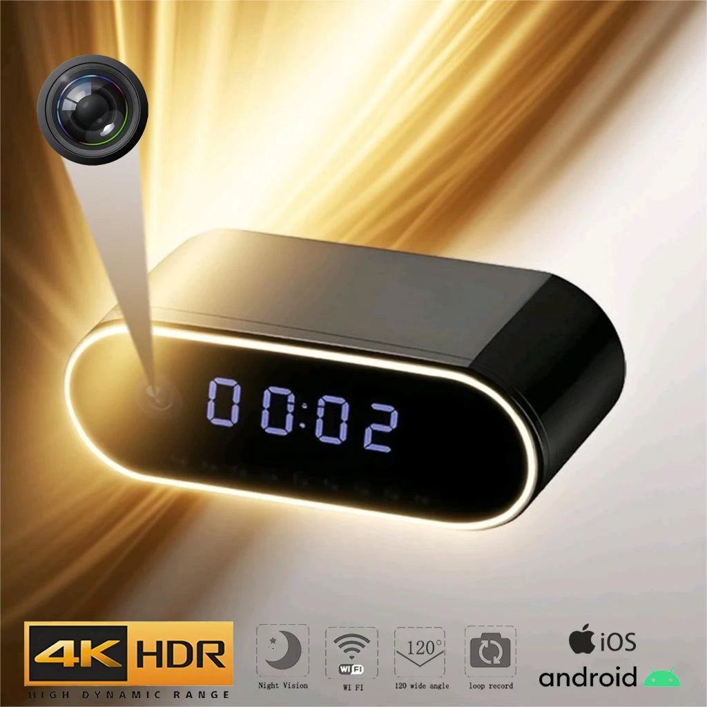 ⏰ 4K HD WiFi Clock Camera – With Night Vision & Motion Detection Diversi Fusion™