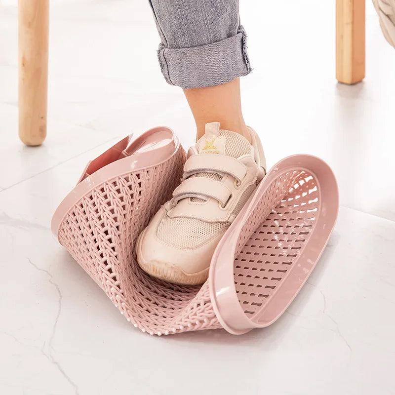 Hollow Rattan-Style Trash Can – Round Lidless Garbage Bin - SmartPursue™