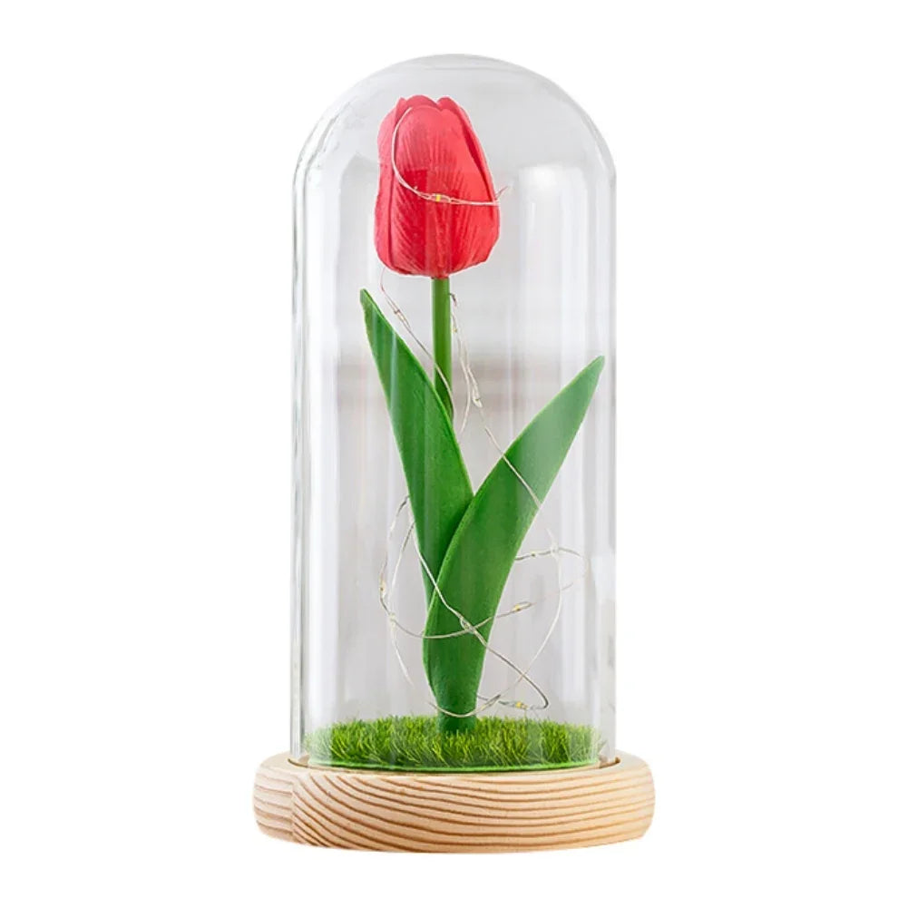 LED Glass Rose Tulip Ornament Fusion Gifts