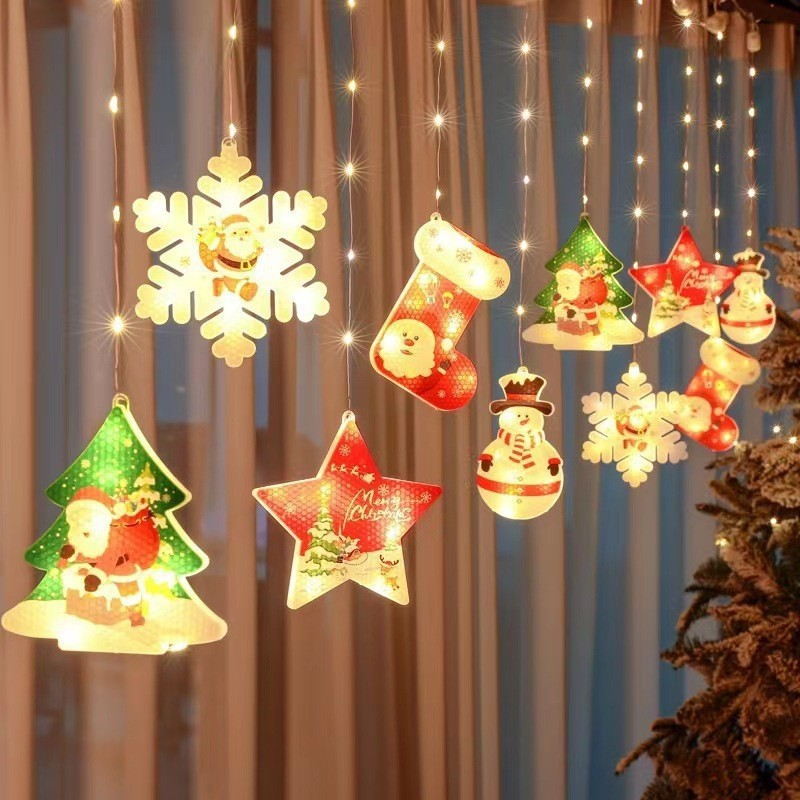 ✨ Painted Christmas Curtain Lights – Festive LED Ambience Décor CJ