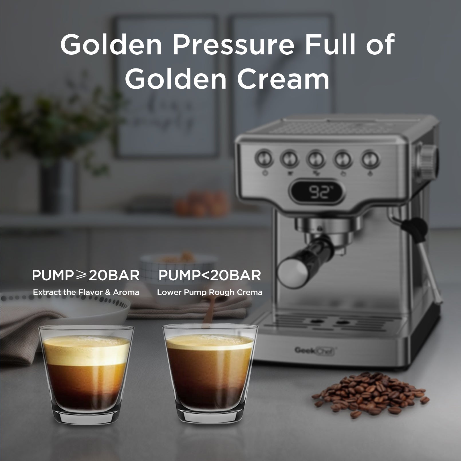 ☕ Geek Chef 20-Bar Espresso Machine Smart Kitchen & Home
