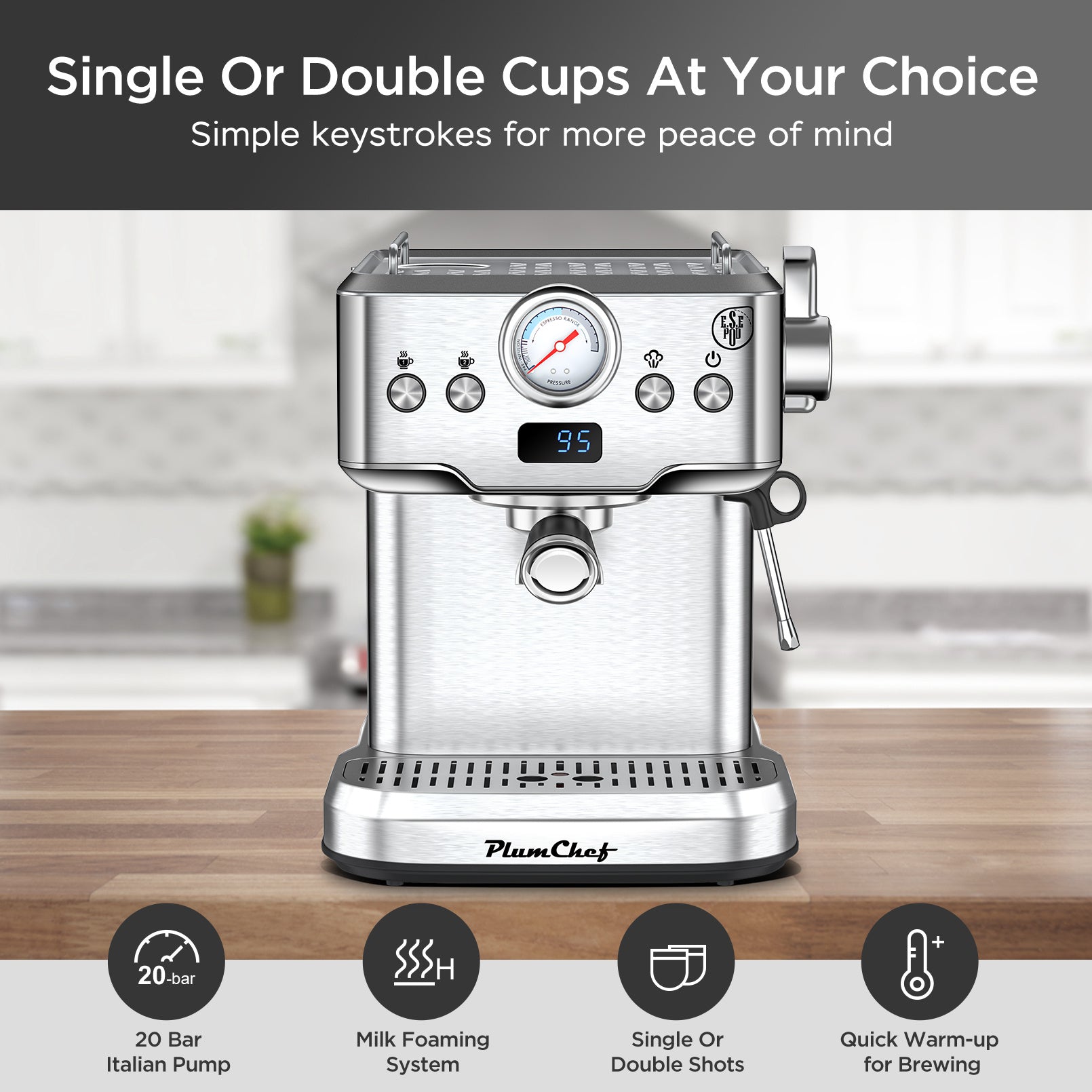 ☕ 20-Bar Professional Espresso Machine Smart Kitchen & Home